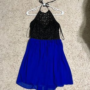 B Darlin Black and Blue Halter Dress Junior Size 11/12 purchased from Macy’s